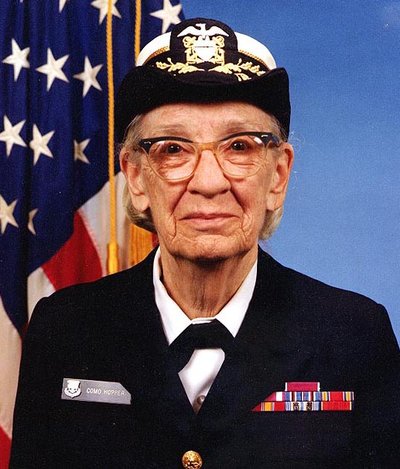 Portrait of Grace Hopper in U.S. Navy uniform