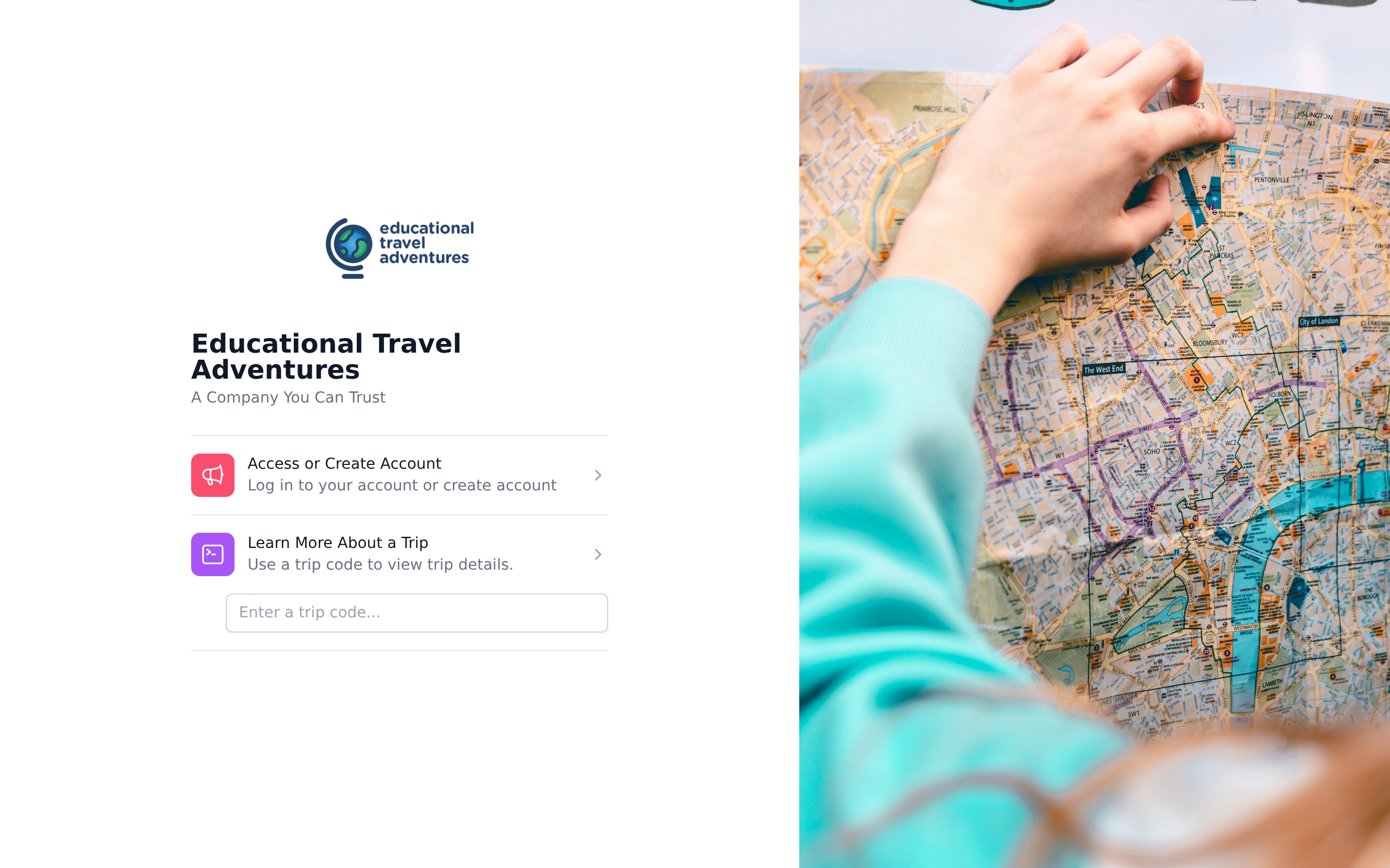 ETA Customer Portal — group leader and traveler self-service