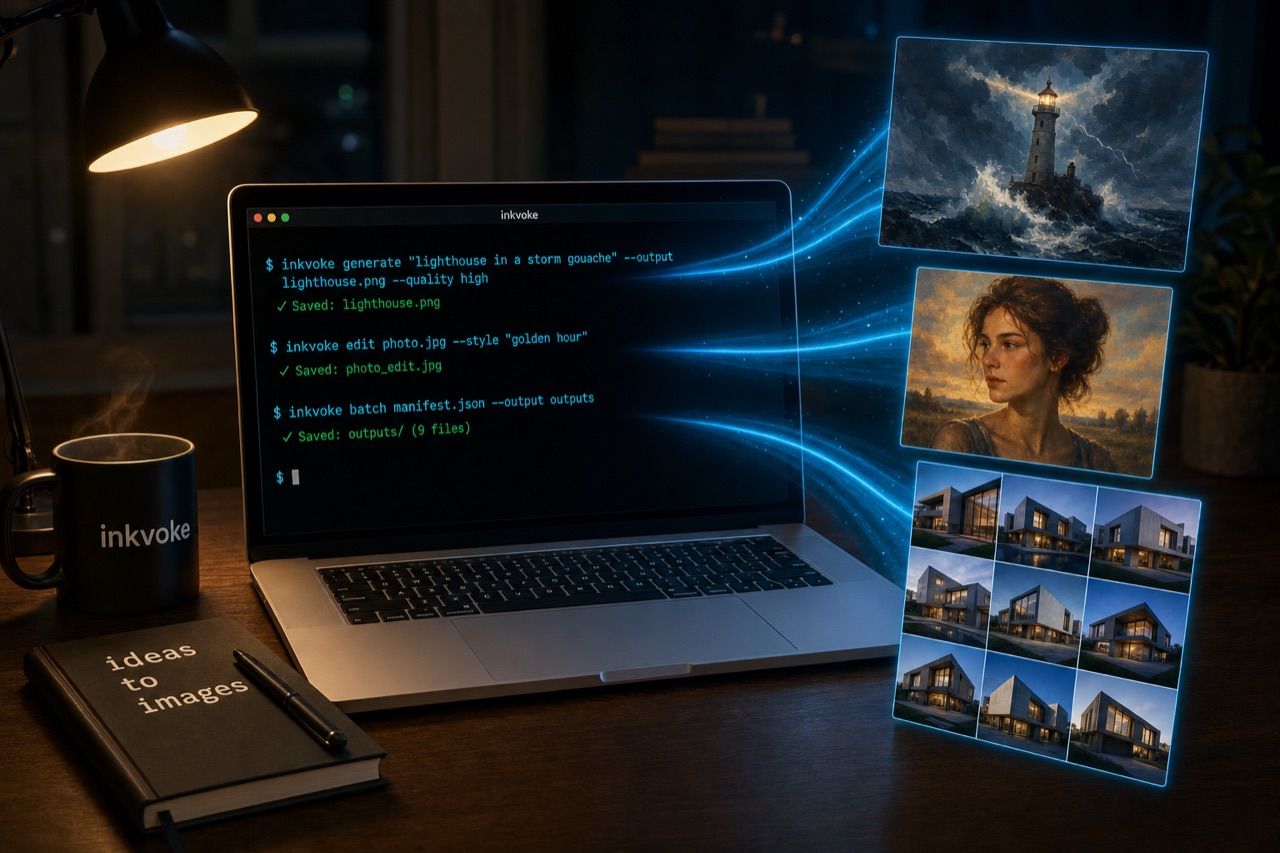 inkvoke: agent-friendly image generation CLI