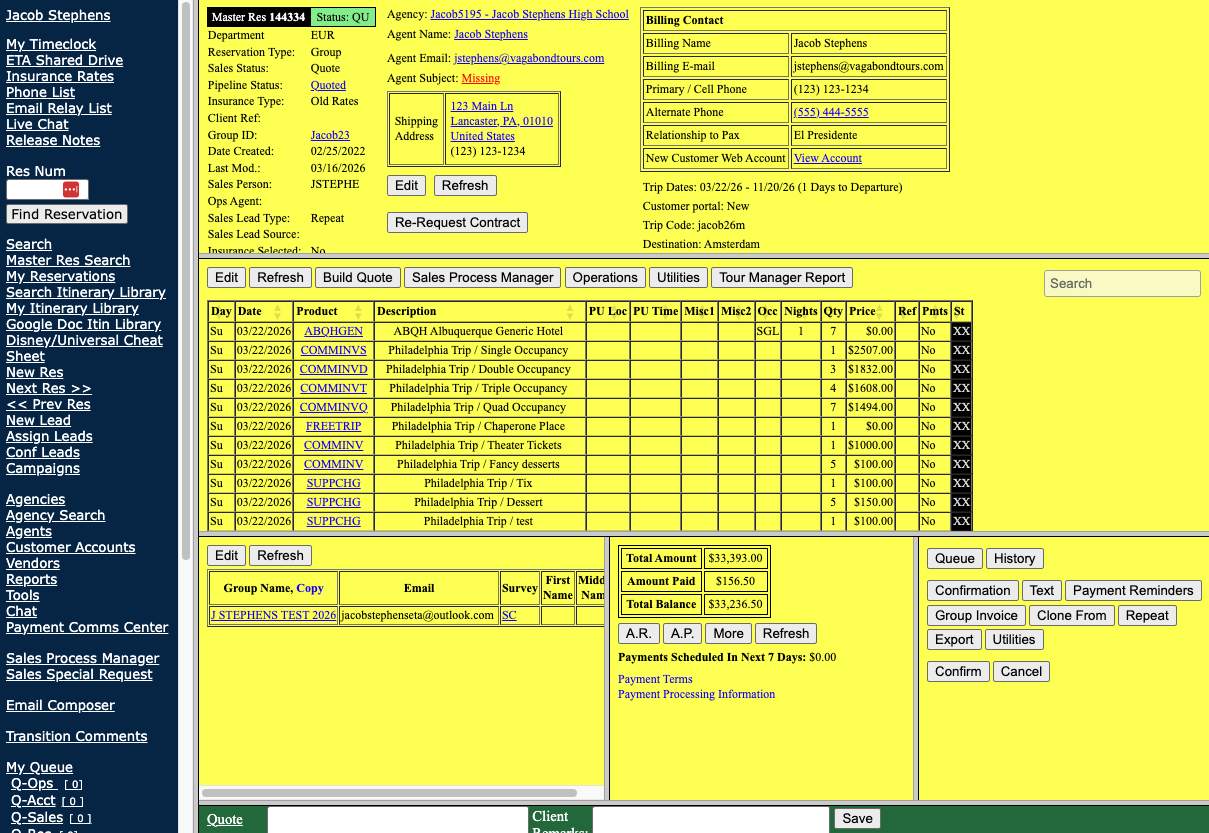 Tourbot reservations and operations platform
